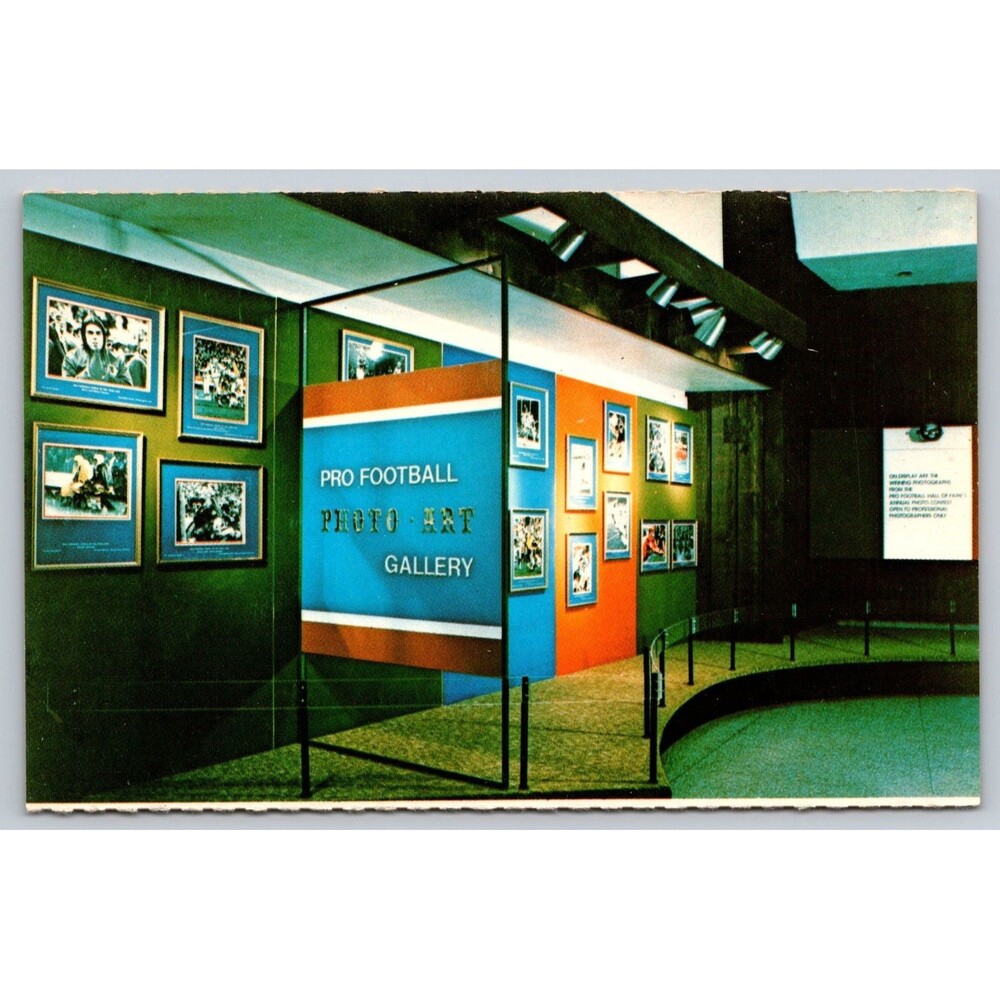 Postcard Ohio Canton Pro Football Hall of Fame Photo Art Gallery OH c1970s VTG